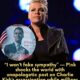 While Millions Mourn Charlie Kirk’s Shocking Assassination, P!nk Defiantly Declares, “I Won’t Fake Sympathy.” Her Unapologetic Words Stun Fans Worldwide...More details